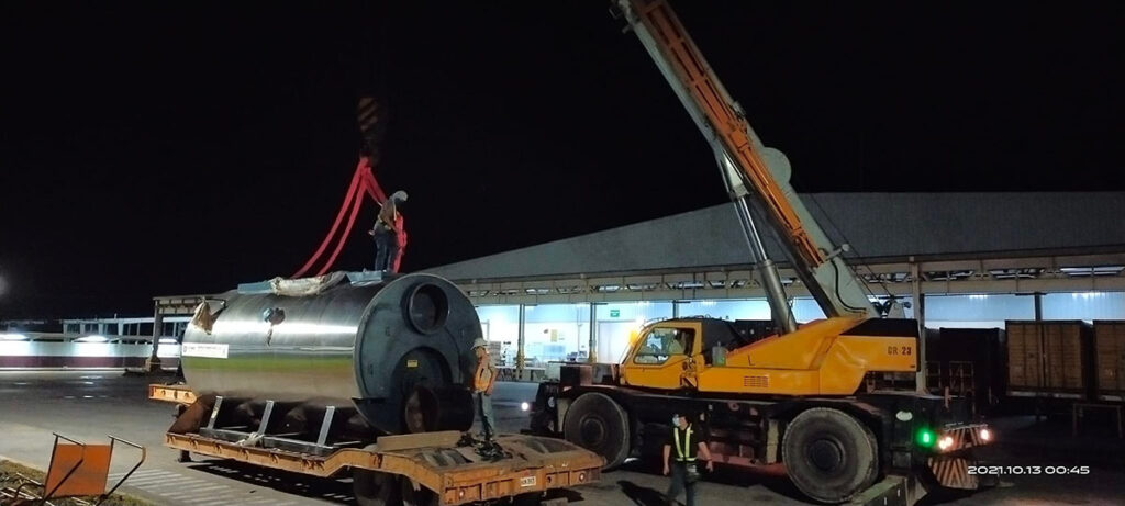 Lifting and positioning of 22 tons Boiler Machine in URC San Fernando