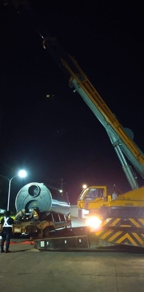 Lifting and positioning of 22 tons Boiler Machine in URC San Fernando